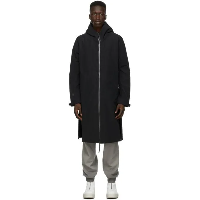 11 by Boris Bidjan Saberi Black Thermotaped Logo Coat