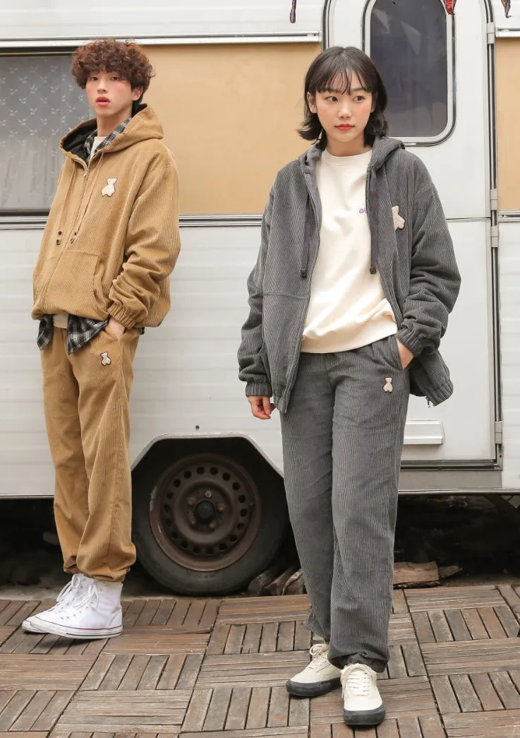 AQO_studiospace(アコスタジオスペース)   AQO BEAR CORDUROY SET UP CHARCOAL