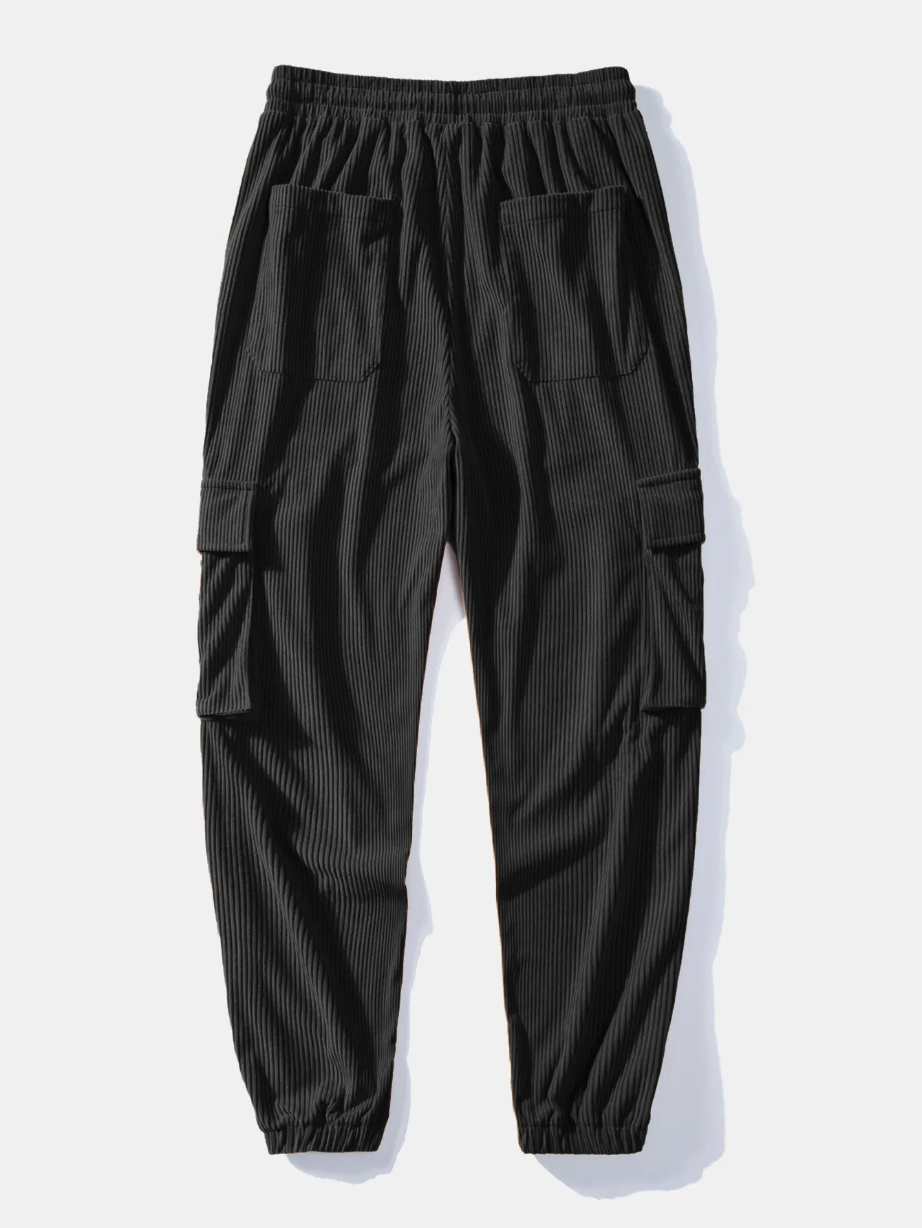 Ethnic Geometric Teddy Fleece Hoodie & Drawstring Corduroy Cargo Jogger Pants