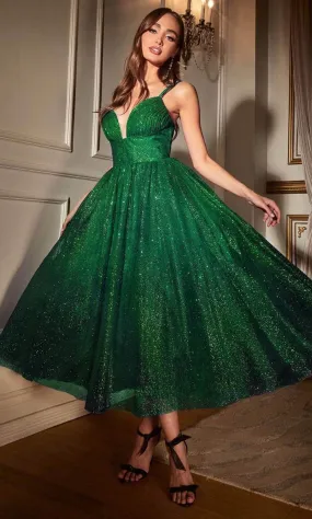 Ladivine CD996T - Sleeveless Glitter Flocked Dress