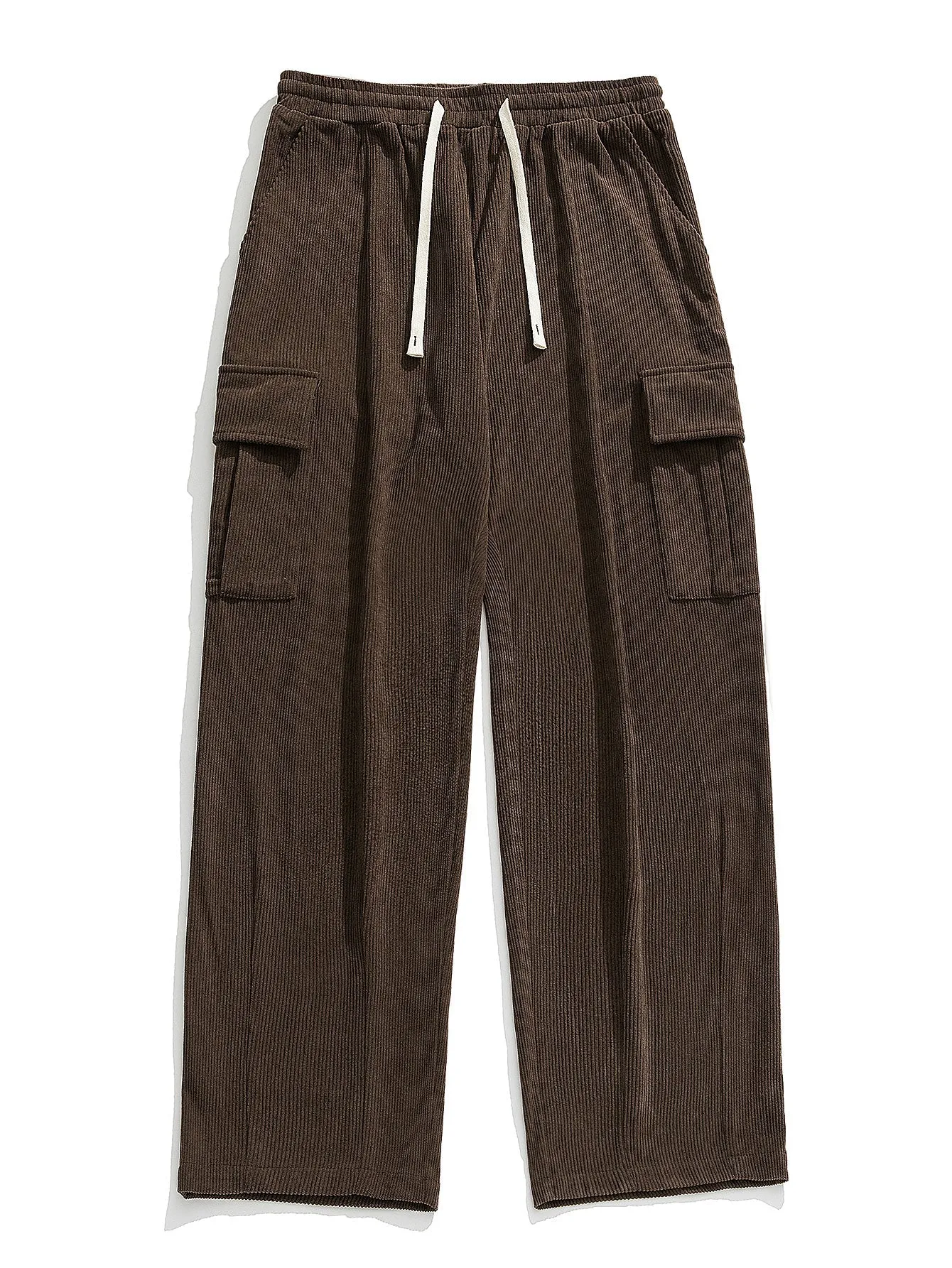 Los Angeles Print Pactchwork Raglan Hoodie & Loose Fit Corduroy Cargo Pants