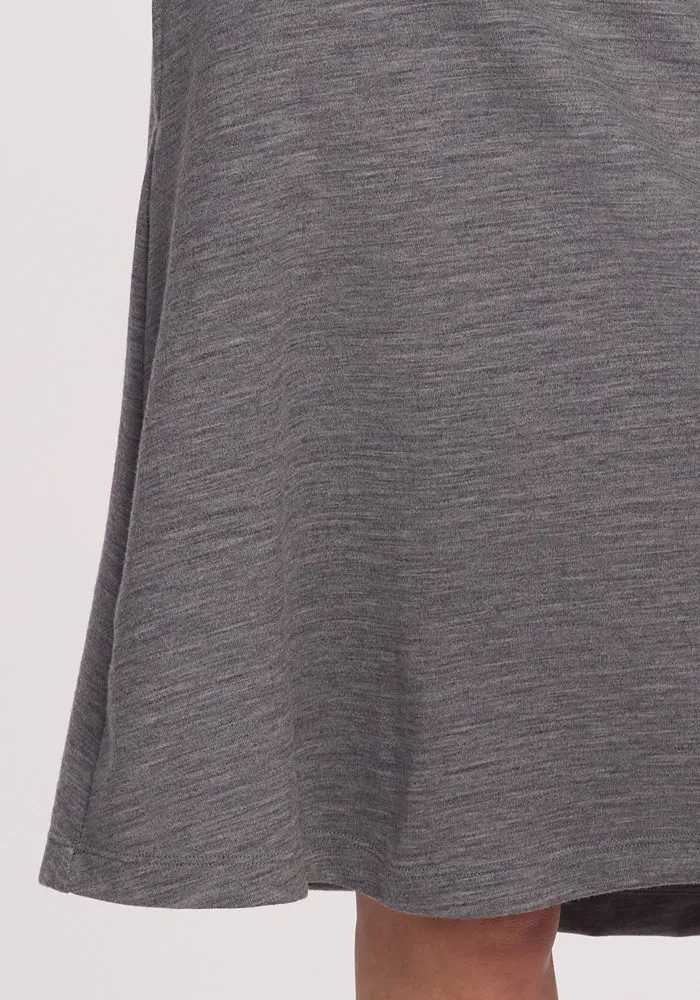 Marilyn Flowy Midi Skirt - Graphite Heather