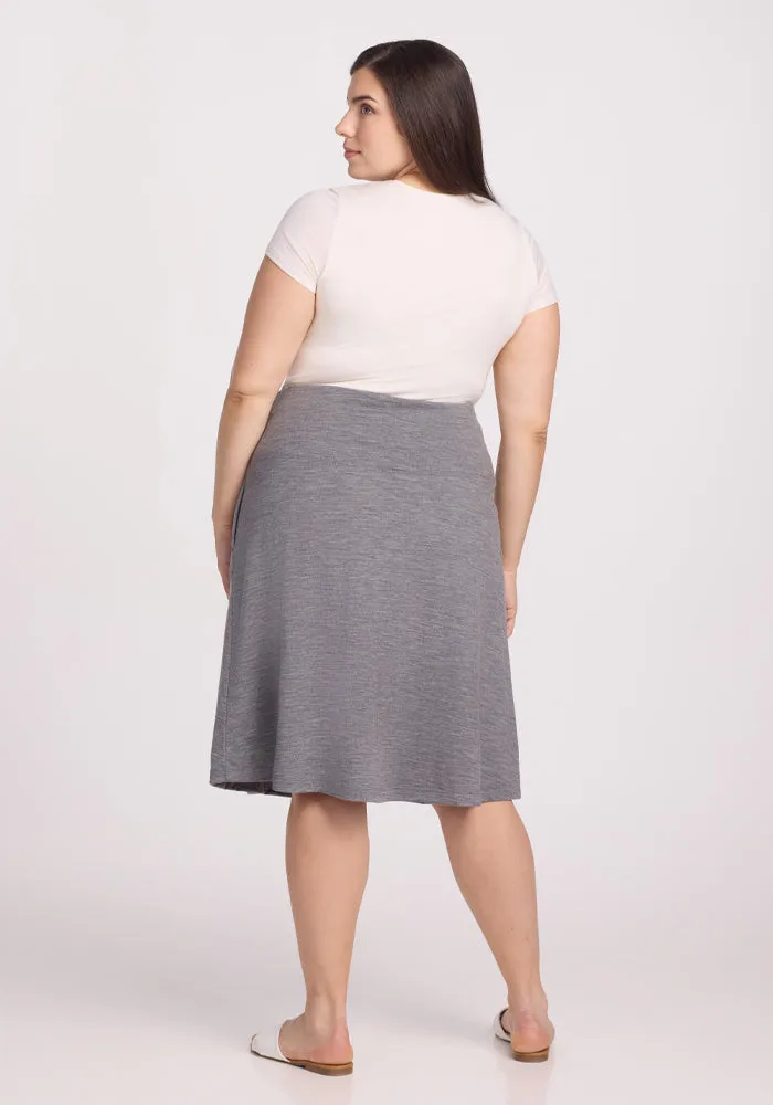 Marilyn Flowy Midi Skirt - Graphite Heather
