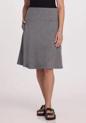 Marilyn Flowy Midi Skirt - Graphite Heather